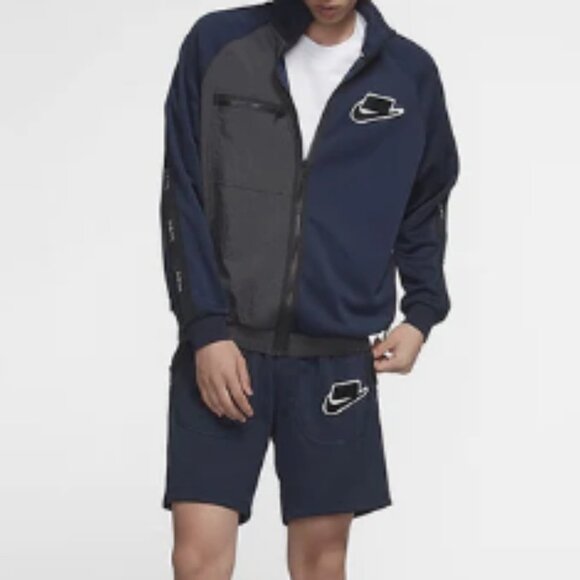 Nike Men's Blue Gray Collared Long Sleeve Zipper Track Jacket Size Large - Picture 4 of 16